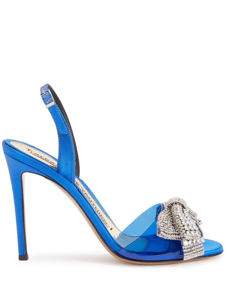 Alexandre Vauthier crystal-embellished bow 105mm sandals - Blue Cover