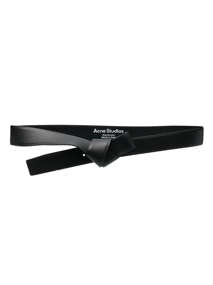 Acne Studios knot-detail leather belt - Black Cover