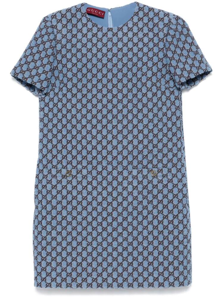 Gucci GG Shadow bouclé mini dress - Blue Cover