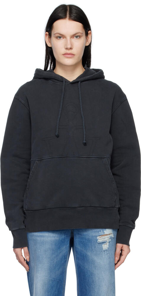 JW Anderson Black Embroidered Hoodie Cover