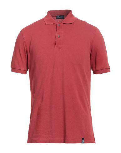 Drumohr Man Polo shirt Brick red Cotton Cover