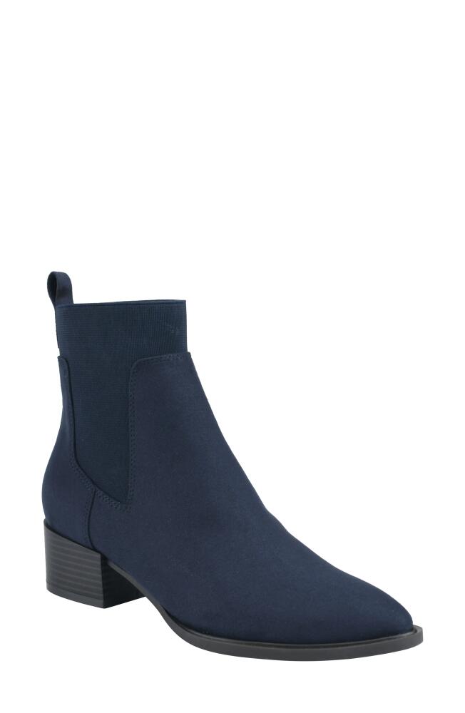 Tommy Hilfiger Stacked Heel Faux Suede Chelsea Boot in Navy Cover