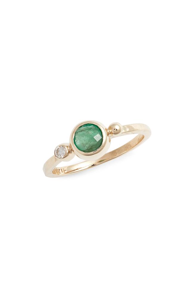 Anzie Dew Drop Bonheur Ring in Emerald/White Cover