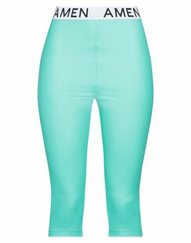 Amen Woman Leggings Turquoise Polyamide, Elastane, Polyester Cover