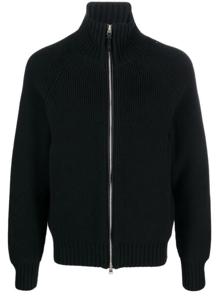 TOM FORD zip-up ribbed cardigan - Black Cover