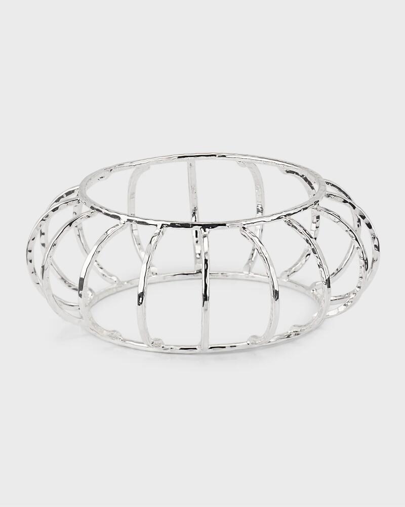 NEST Jewelry Hammered Silver-Plated Cage Cuff Bracelet Cover