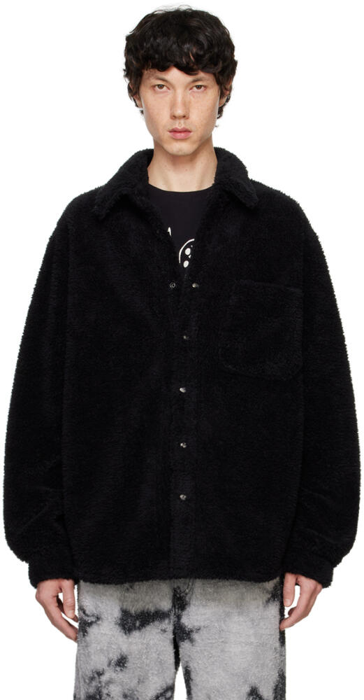 COÛT DE LA LIBERTÉ Black Tommy Sherpa Knit Oversized Jacket Cover