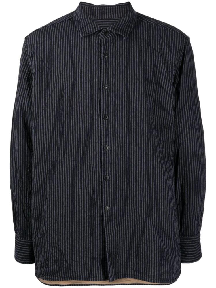 Casey Casey striped long-sleeve cotton shirt - Blue Cover