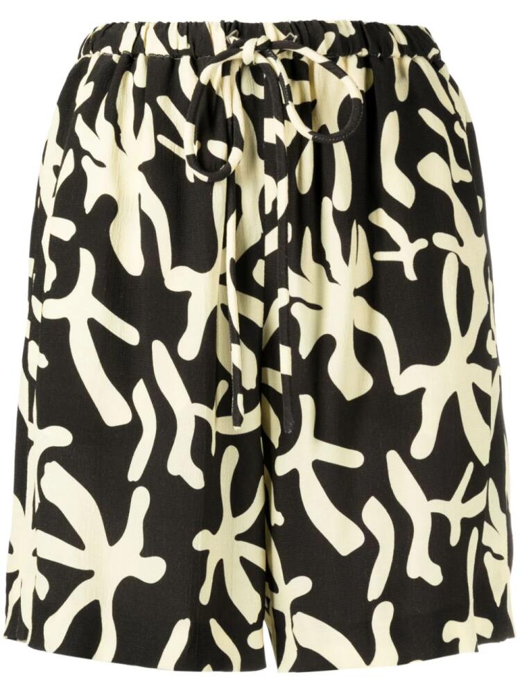 Nanushka Anne printed crepe shorts - Yellow Cover