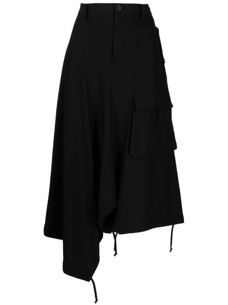 Yohji Yamamoto asymmetric midi skirt - Black Cover