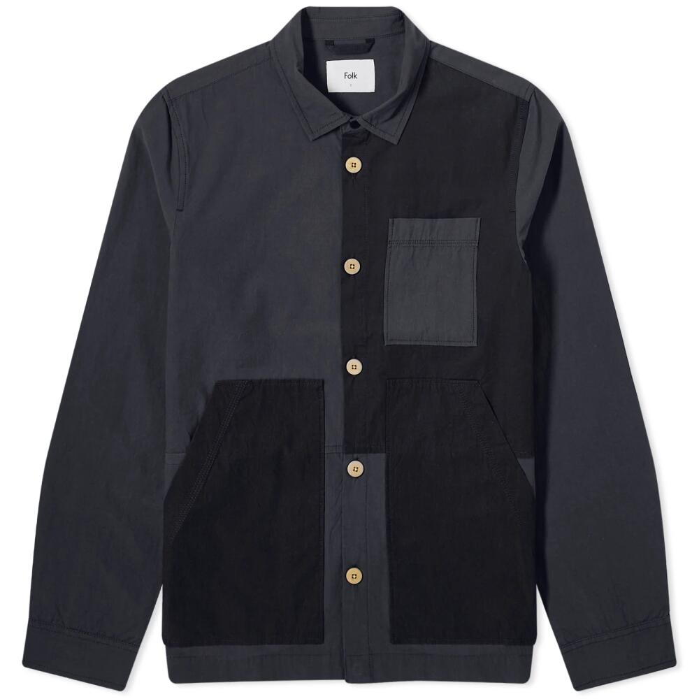 Folk Men's Assembly Work Jacket in Black Washed Cover