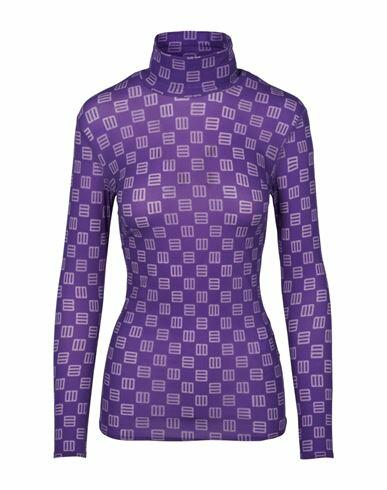 Ambush Monogram Fitted Turtleneck Top Woman T-shirt Purple Polyamide, Elastane Cover