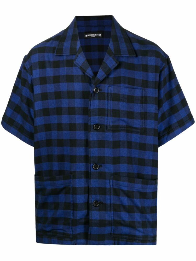 Mastermind World plaid-check embroidered shirt - Blue Cover