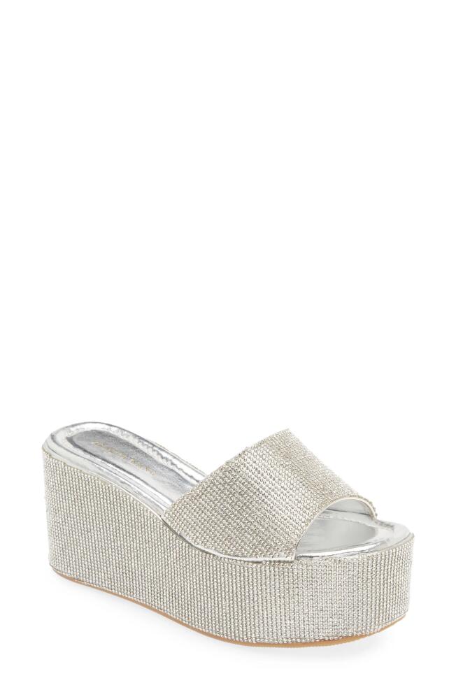 AZALEA WANG Arrow Platform Wedge Slide Sandal in Silver Cover