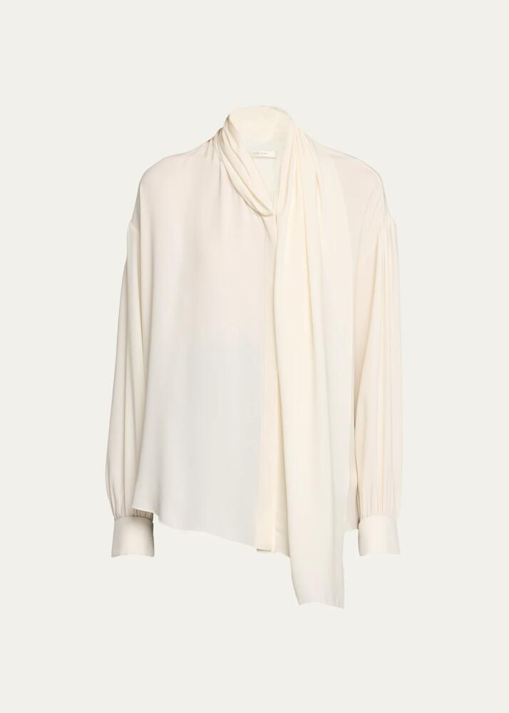 THE ROW Darnelle Silk Blouse with Neck Panel Cover