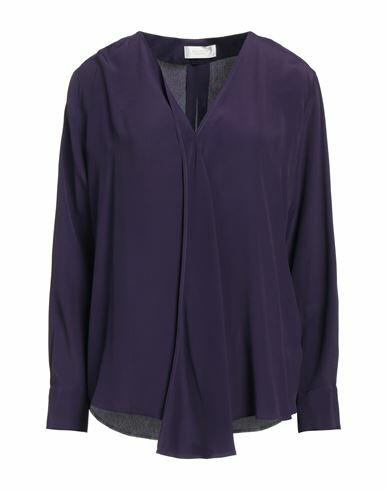 Glanshirt Woman Top Deep purple Acetate, Silk Cover