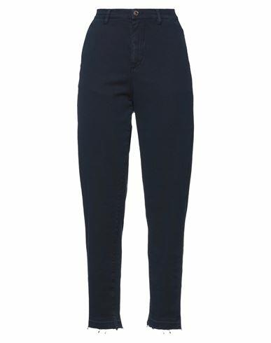 Avantgar Denim By European Culture Woman Pants Midnight blue Cotton, Polyester, Rubber Cover