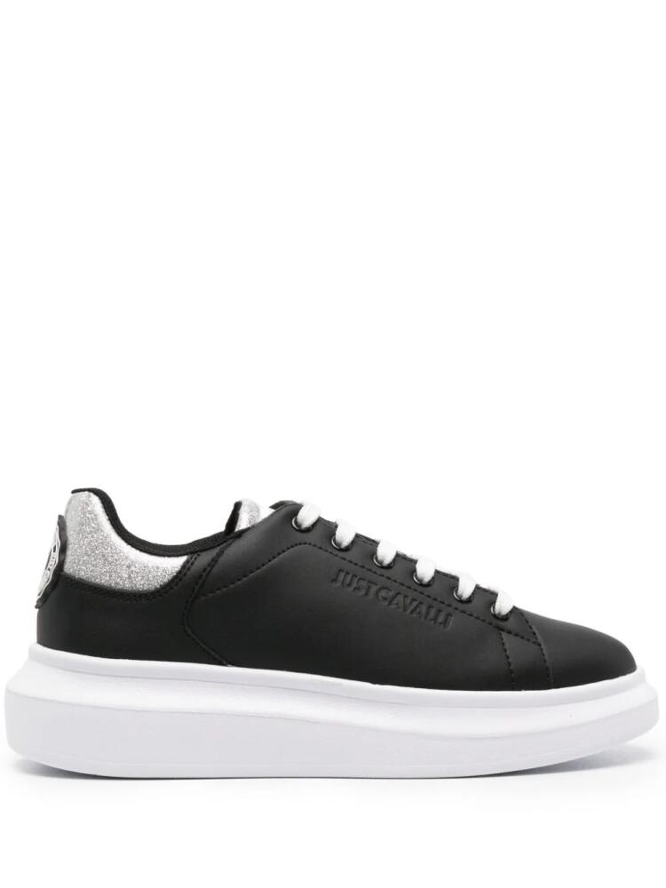 Just Cavalli glitter lace-up sneakers - Black Cover