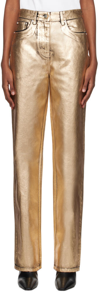 Ferragamo Gold Coated Jeans Cover