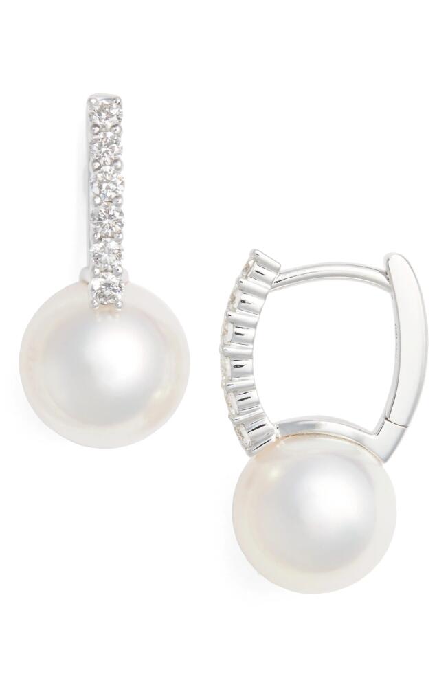 Mikimoto Diamond & Akoya Cultured Pearl Earrings in White Gold Cover