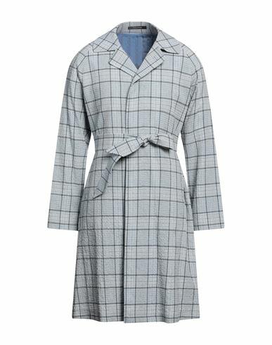 Tagliatore Man Overcoat & Trench Coat Pastel blue Cotton, Linen, Elastane Cover