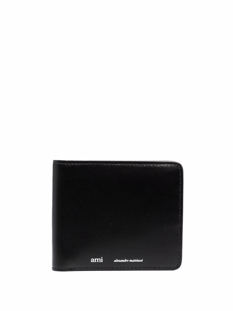 AMI Paris logo-print leather cardholder - Black Cover