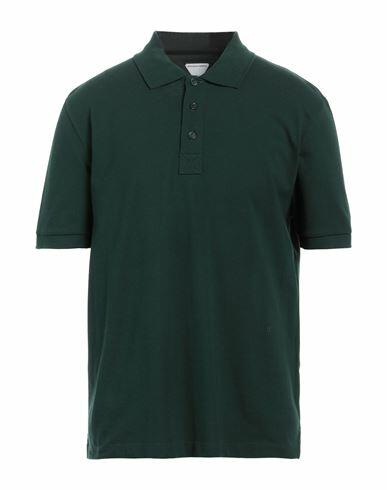 Bottega Veneta Man Polo shirt Dark green Cotton Cover