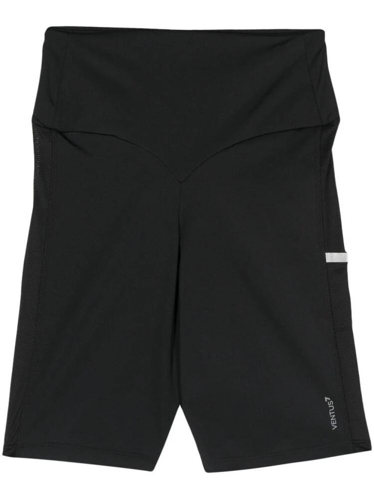 Ea7 Emporio Armani logo-patch high-waist shorts - Black Cover