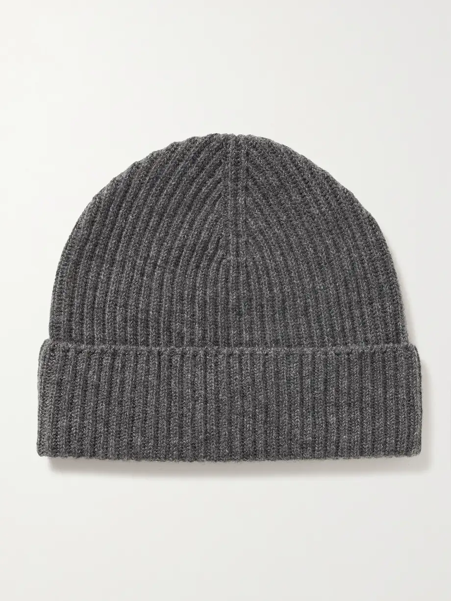 Johnstons of Elgin - Ribbed Cashmere Beanie - Gray Cover