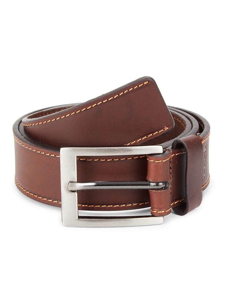 Joe's Jeans Men's Contrast Stitch Leather Belt - Tan Cover