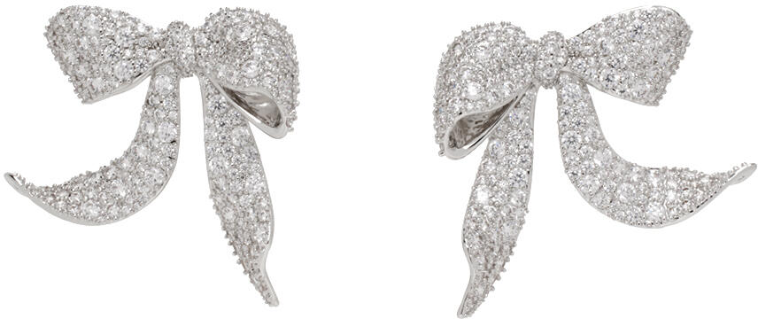 SHUSHU/TONG Silver YVMIN Edition Diamond Curly Bowknot Earrings Cover