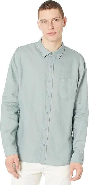 Vince Linen Long Sleeve (Sagebrush) Men's Clothing Cover