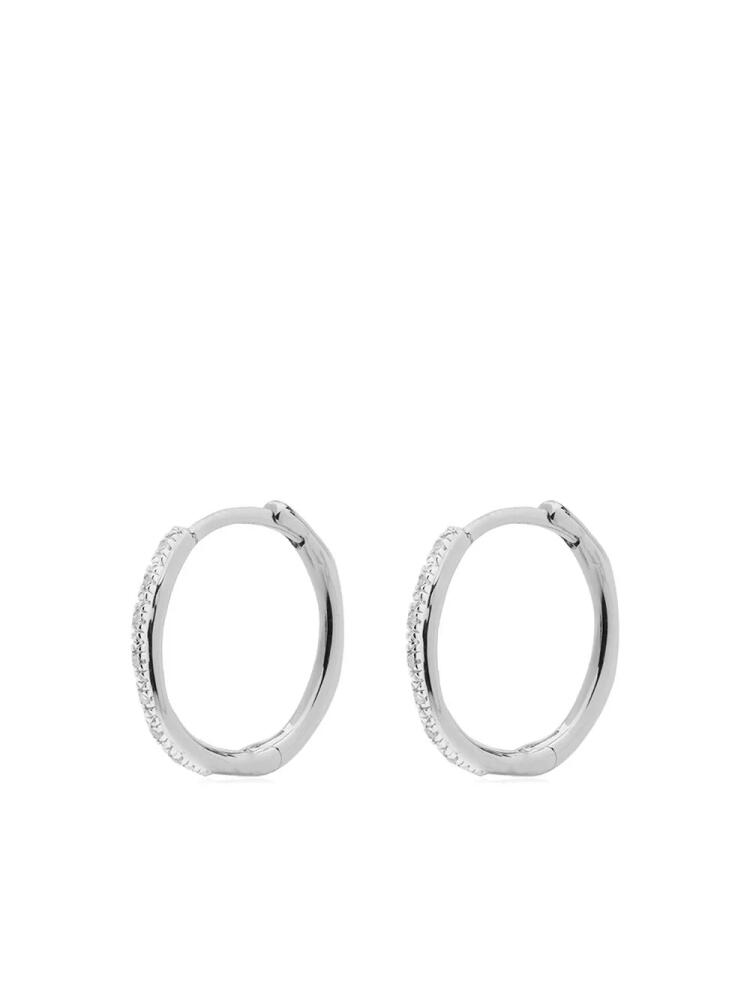 Monica Vinader Riva Wave Medium Hoop diamond earrings - Silver Cover