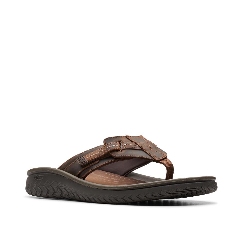 Clarks Wesley Sun Sandal | Men's | Dark Brown Cover