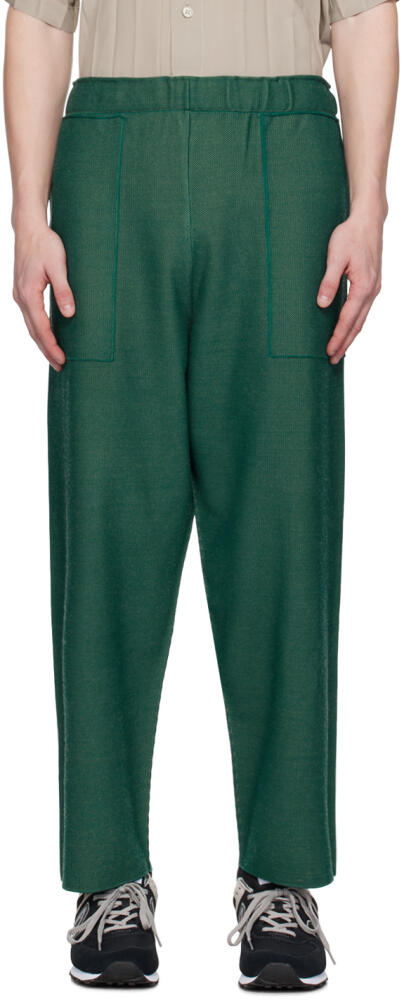 HOMME PLISSÉ ISSEY MIYAKE Green Inlaid Trousers Cover