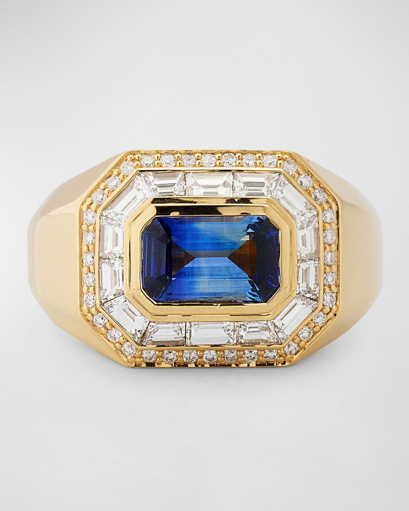 Sorellina 18K Yellow Gold Ring with Blue Sapphire and GH-SI Diamonds Cover