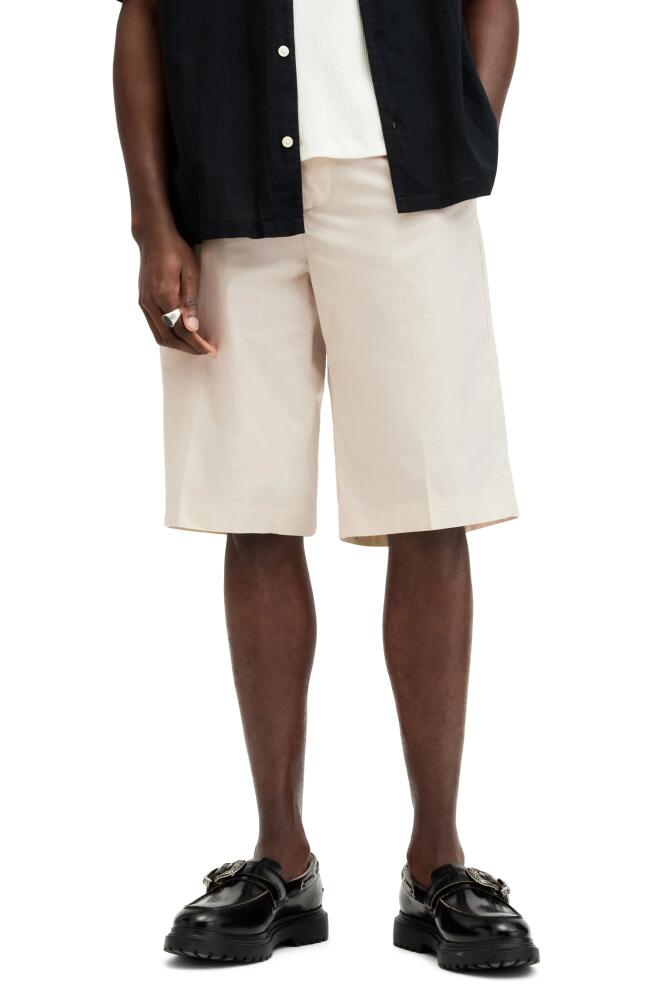 AllSaints Mars Organic Cotton Shorts in Bailey Taupe Cover