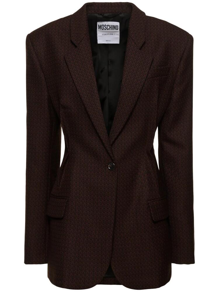 MOSCHINO Single Breast Wool Jacquard Blazer Cover