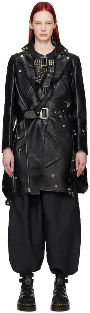 Junya Watanabe Black Zip Faux-Leather Jacket Cover