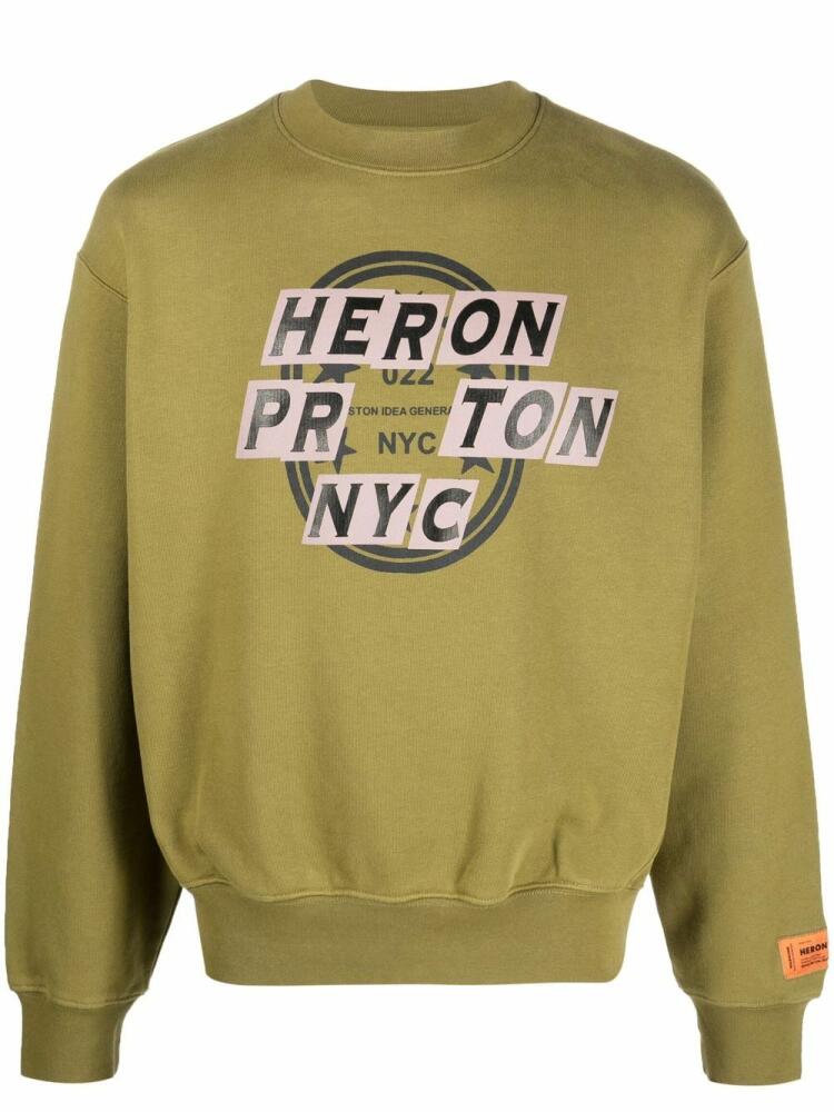 Heron Preston graphic-print cotton sweatshirt - Green Cover