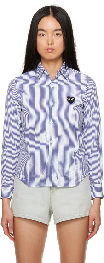 COMME des GARÇONS PLAY Blue & Black Heart Patch Shirt Cover