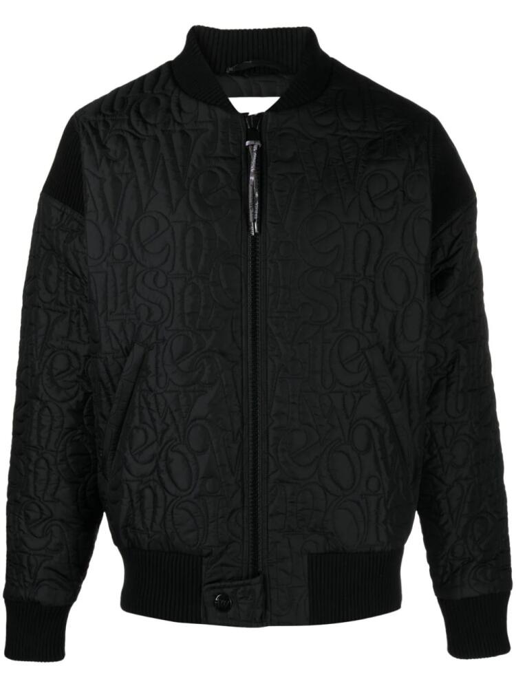 Vivienne Westwood logo-stitch quilted bomber jacket - Black Cover