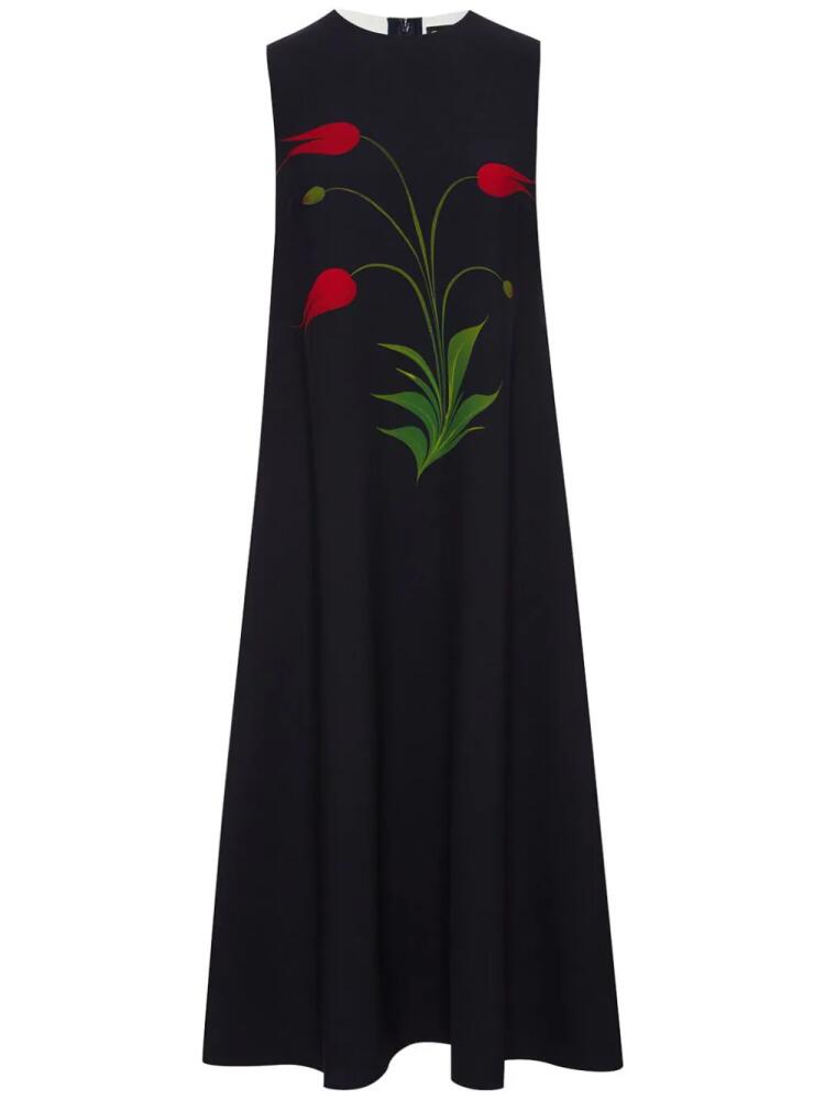 Oscar de la Renta Tulip floral-print maxi dress - Blue Cover