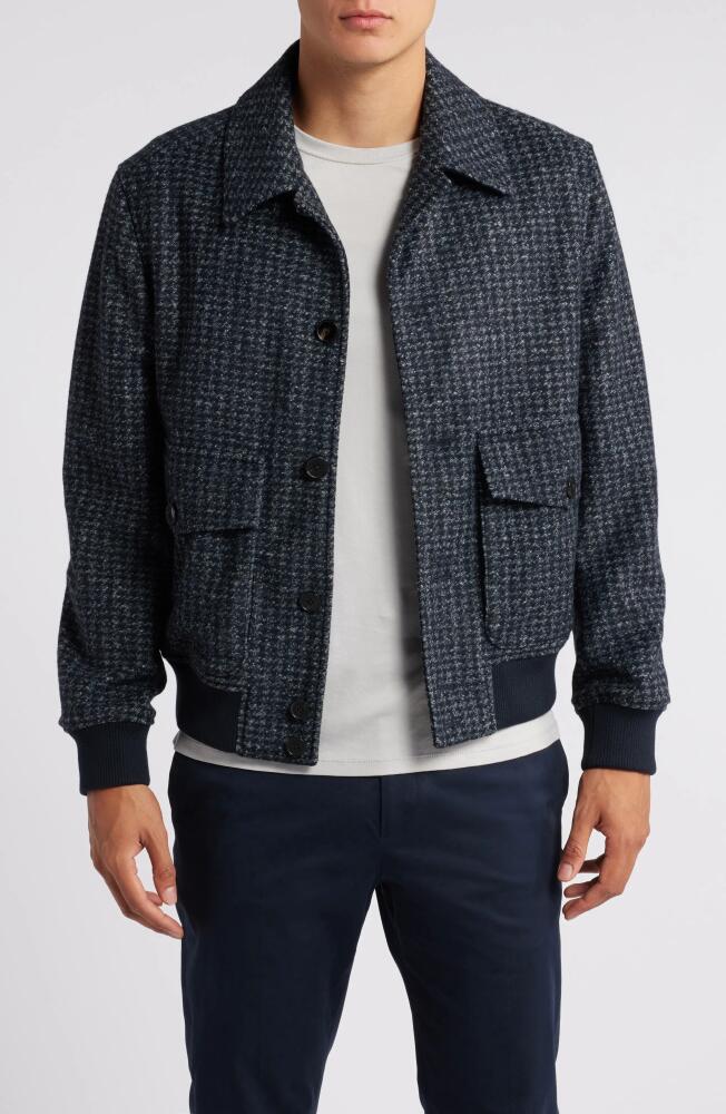 Reiss Packer Tweed Button-Up Jacket in Navy Melange Cover