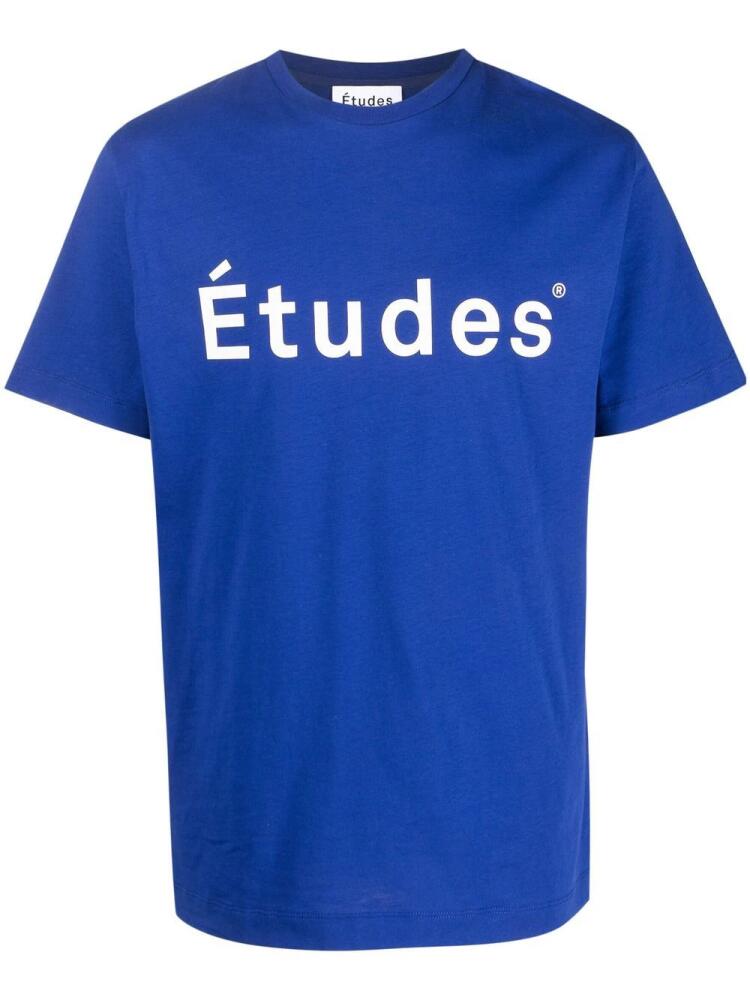 Etudes logo-print cottonT-shirt - Blue Cover