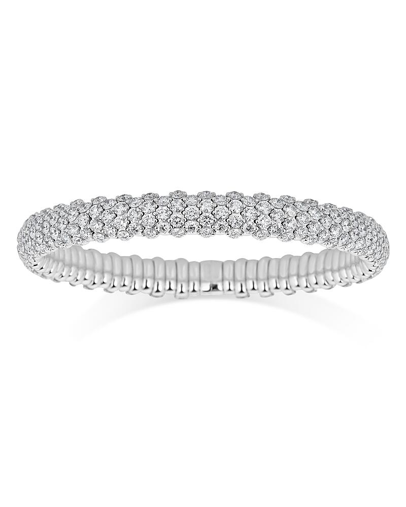 Zydo 18K White Gold Diamond Domed Stretch Bracelet Cover