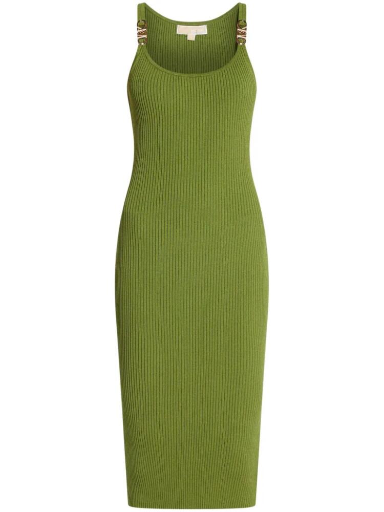 Michael Kors recycled-viscose knitted midi dress - Green Cover