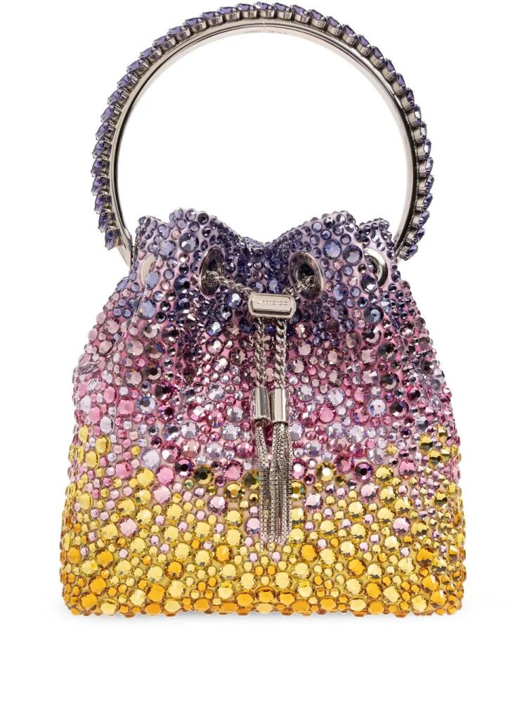 Jimmy Choo Bon Bon crystal-embellished bucket bag - Purple Cover