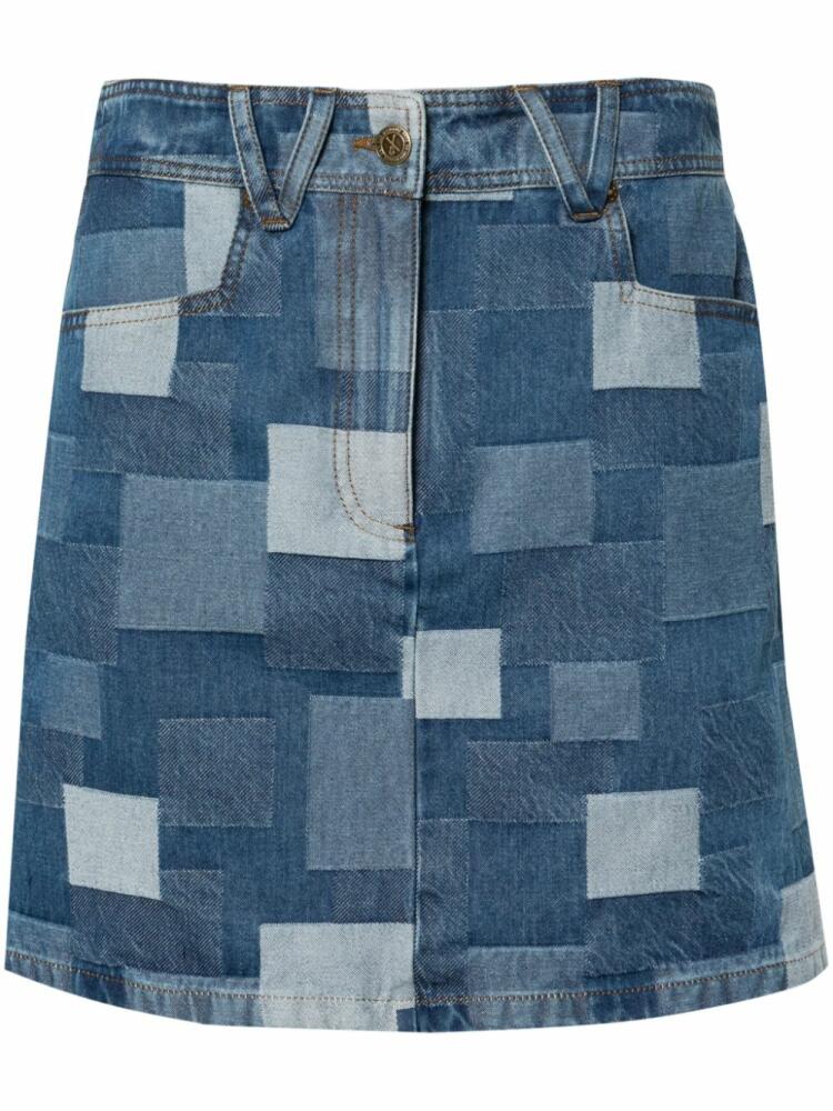 A.P.C. Mary-Jane patchwork miniskirt - Blue Cover