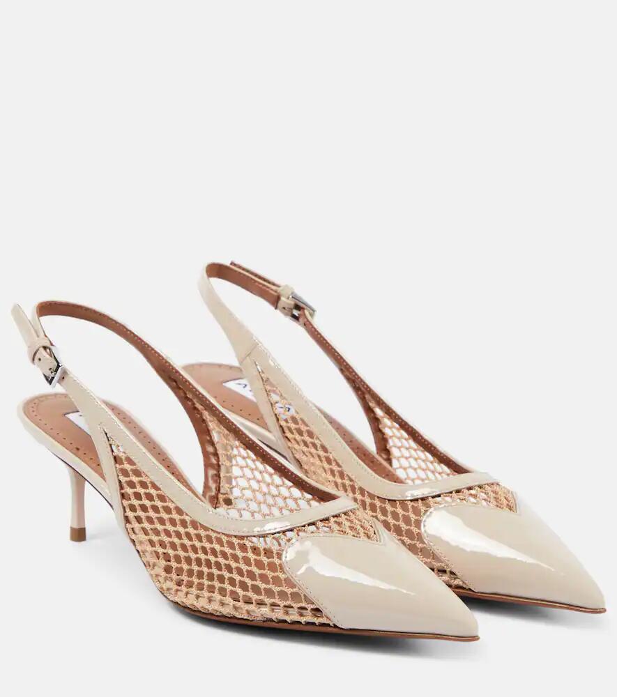 Alaïa Le Caur fishnet leather slingback pumps Cover